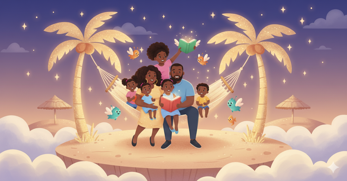 Founder story - father and child reading in bed